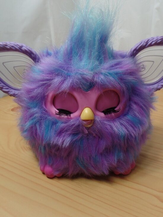 Furby Other - Furby Purple Plush Tie Dye Interactive Toy 2023 Glowing Ears, Working